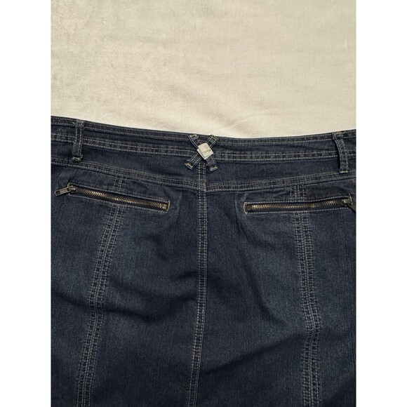 Cato Woman Plus Size Stretchy Blue Jean Denim Skirt Size 22W Long Modest - Picture 4 of 7